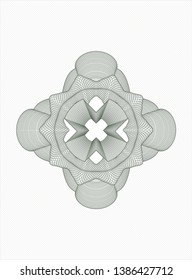 Green money style emblem or rosette. Vector Illustration. Detailed.