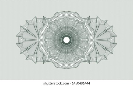 Green money style emblem or rosette. Vector Illustration. Detailed.