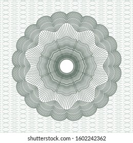 Green money style emblem or rosette. Vector Illustration. Detailed.