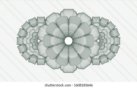 Green money style emblem or rosette. Vector Illustration. Detailed.
