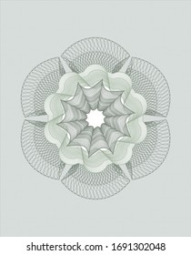 Emblema o rosette de estilo dinero verde. Ilustración vectorial. Detallado.