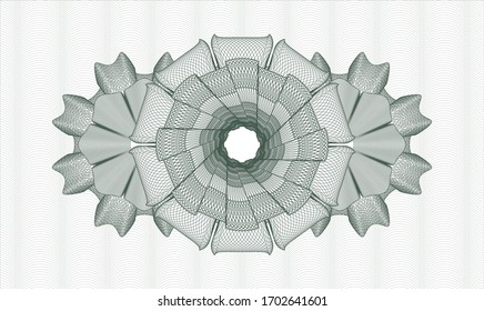 Green money style emblem or rosette. Vector Illustration. Detailed 