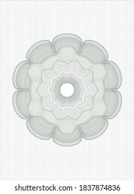 Green money style emblem or rosette. Vector Illustration. Detailed. 