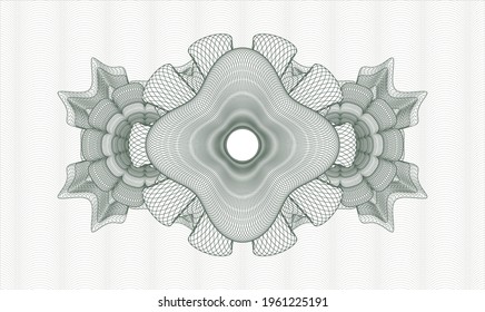 Green money style emblem or rosette. Vector Illustration. Detailed 