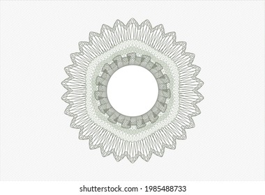 Emblema o rosette con estilo de dinero verde. Ilustración vectorial. Detallado. 
