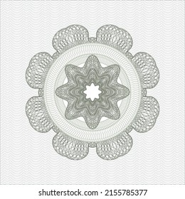 Green money style emblem or rosette. Vector Illustration. Detailed. 