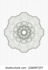 Green money style emblem or rosette. Vector Illustration. Detailed. 