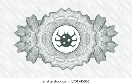 Rosette im Stil von grünem Geld mit Fehlersymbol