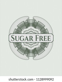 Green money style rosette with text Sugar Free inside