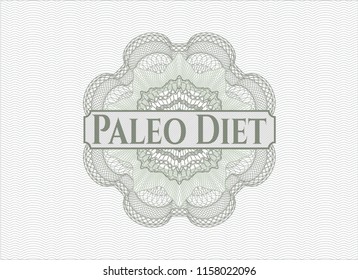 Green money style rosette with text Paleo Diet inside