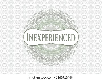 Green money style rosette with text Inexperienced inside