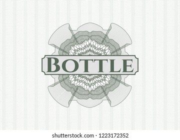 Green money style rosette with text Bottle inside