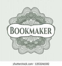 Green money style rosette with text Bookmaker inside