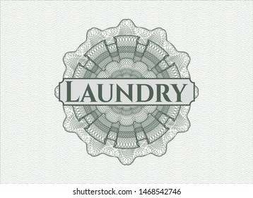 Green money style rosette with text Laundry inside