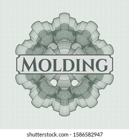 Green money style rosette with text Molding inside