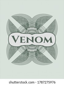 Rosette estilo dinero verde con texto Venom dentro