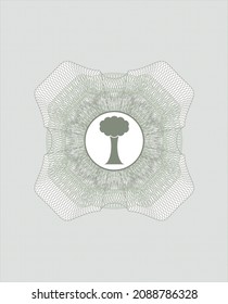 Rosette estilo dinero verde. con icono de árbol dentro