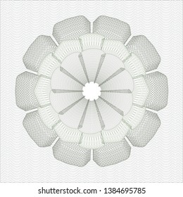Green money style rosette. Vector Illustration. Detailed.