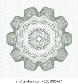 Green money style rosette. Vector Illustration. Detailed.