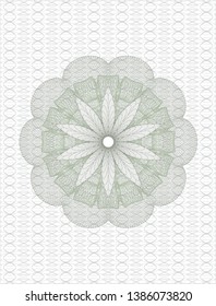Green money style rosette. Vector Illustration. Detailed.