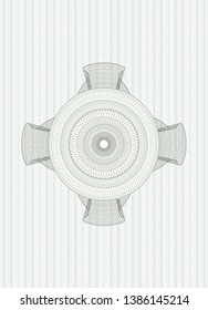 Green money style rosette. Vector Illustration. Detailed.