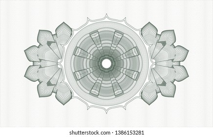Green money style rosette. Vector Illustration. Detailed.