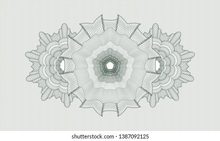 Green money style rosette. Vector Illustration. Detailed.