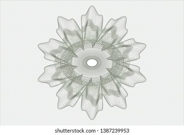 Green money style rosette. Vector Illustration. Detailed.