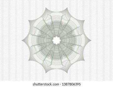 Green money style rosette. Vector Illustration. Detailed.