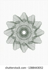 Green money style rosette. Vector Illustration. Detailed.