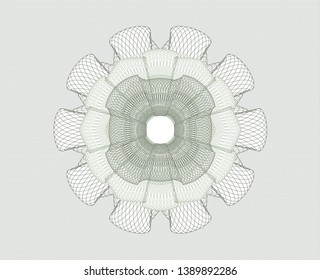 Green money style rosette. Vector Illustration. Detailed.