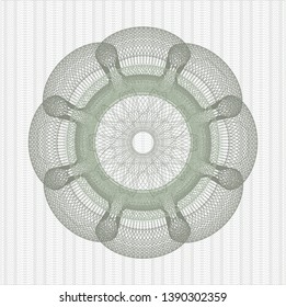 Green money style rosette. Vector Illustration. Detailed.