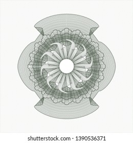 Green money style rosette. Vector Illustration. Detailed.