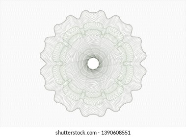 Green money style rosette. Vector Illustration. Detailed.