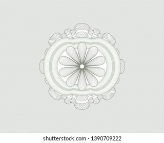 Green money style rosette. Vector Illustration. Detailed.