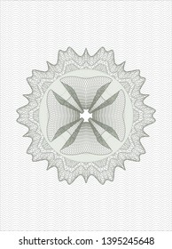 Green money style rosette. Vector Illustration. Detailed.