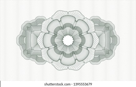 Green money style rosette. Vector Illustration. Detailed.