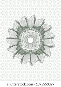 Green money style rosette. Vector Illustration. Detailed.