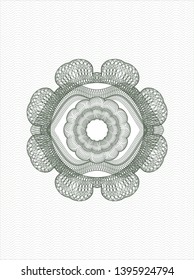 Green money style rosette. Vector Illustration. Detailed.