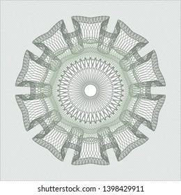Green money style rosette. Vector Illustration. Detailed.
