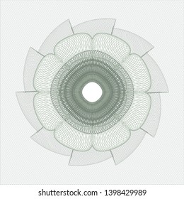 Green money style rosette. Vector Illustration. Detailed.