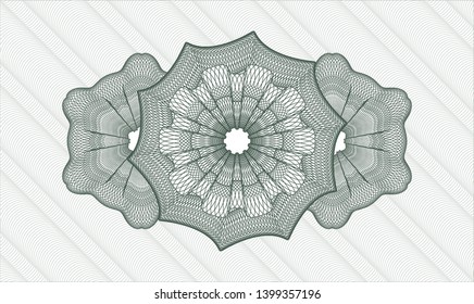 Green money style rosette. Vector Illustration. Detailed.