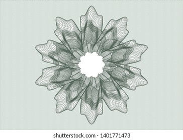 Green money style rosette. Vector Illustration. Detailed.