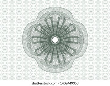 Green money style rosette. Vector Illustration. Detailed.