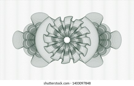 Green money style rosette. Vector Illustration. Detailed.