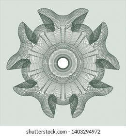 Green money style rosette. Vector Illustration. Detailed.