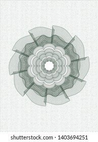 Green money style rosette. Vector Illustration. Detailed.