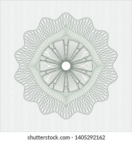 Green money style rosette. Vector Illustration. Detailed.