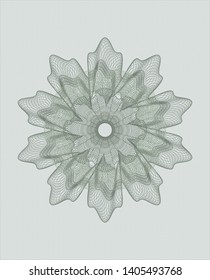 Green money style rosette. Vector Illustration. Detailed.