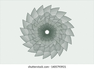 Green money style rosette. Vector Illustration. Detailed.